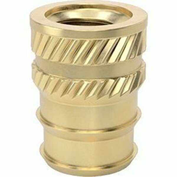 Bsc Preferred Tapered Heat-Set Inserts for Plastic 1/4-20 Thread Size 1/2 Installed Length Brass, 25PK 93365A162